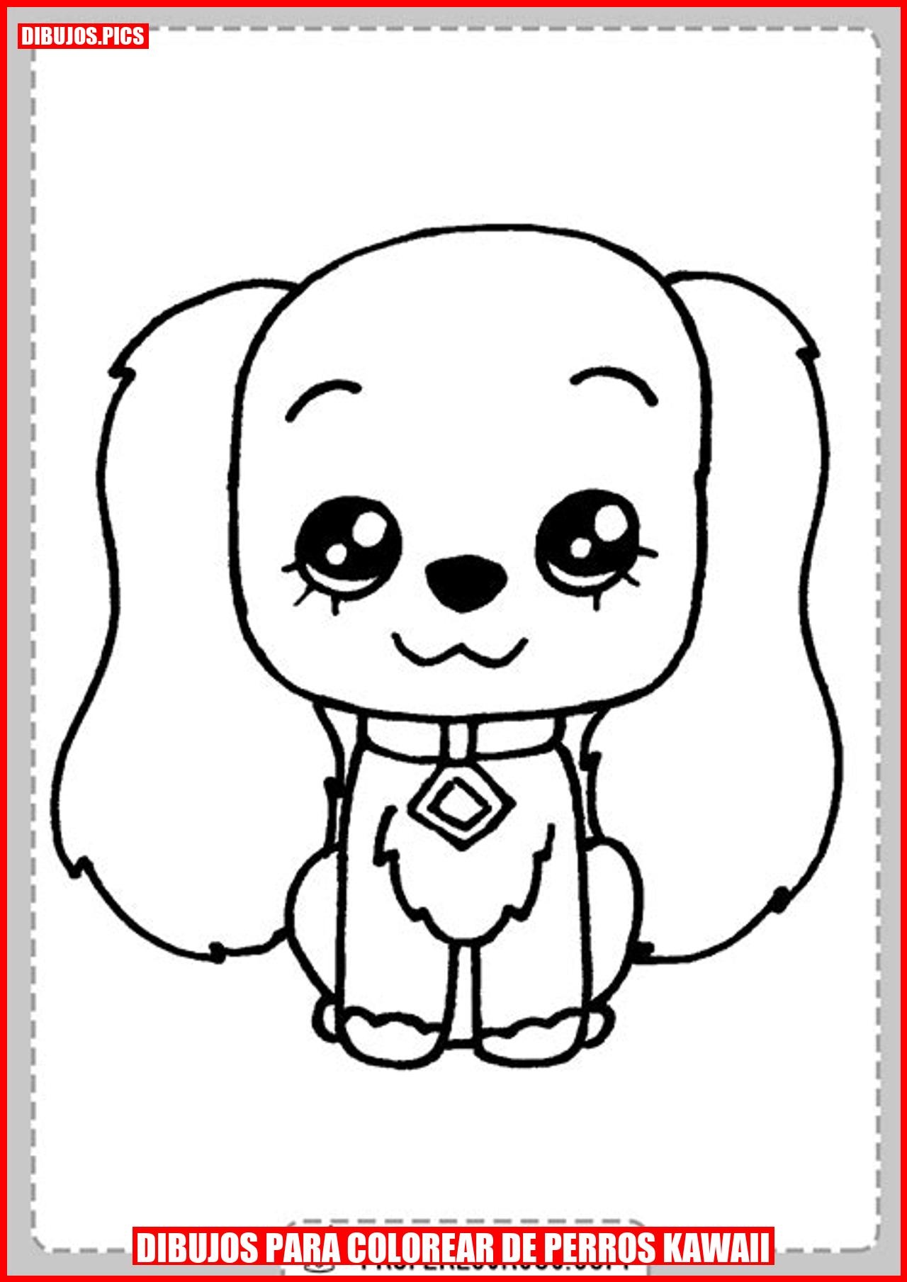 dibujos para colorear de perros kawaii